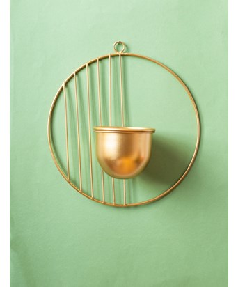 Duvar Saksı Çember Gold